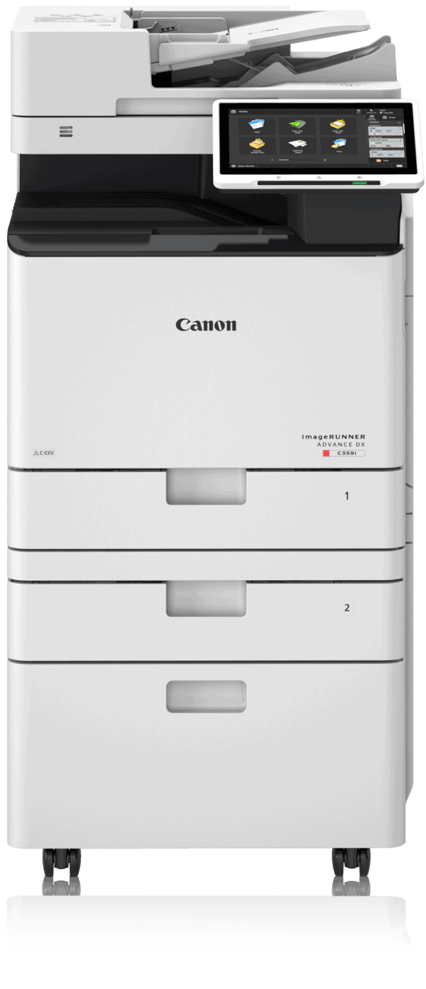 Canon A4 Farbmultifunktionssystem mit 2 Papierkassetten und Unterschrank