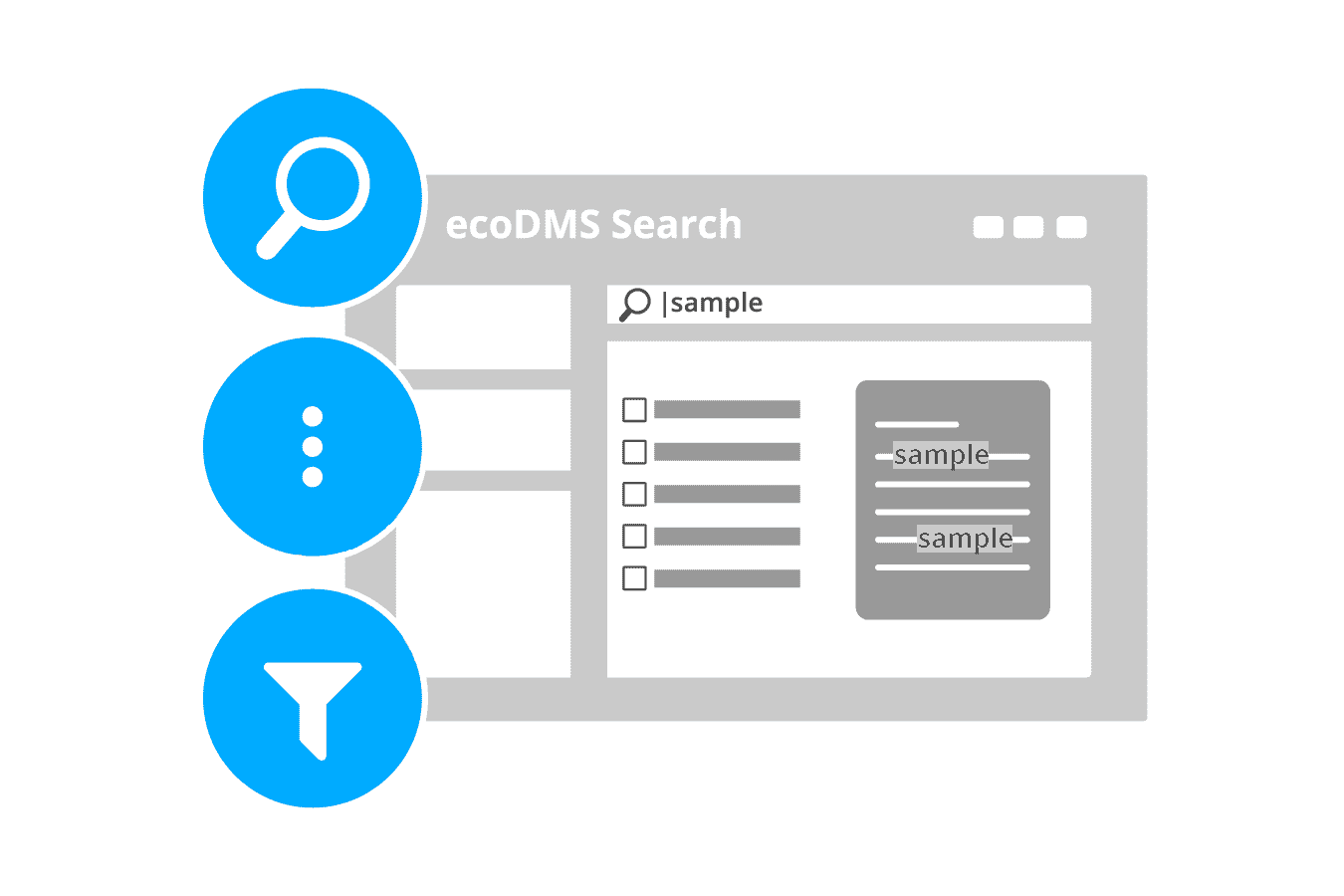 Grafische Darstellung der ecoDMS Dokumentensuche