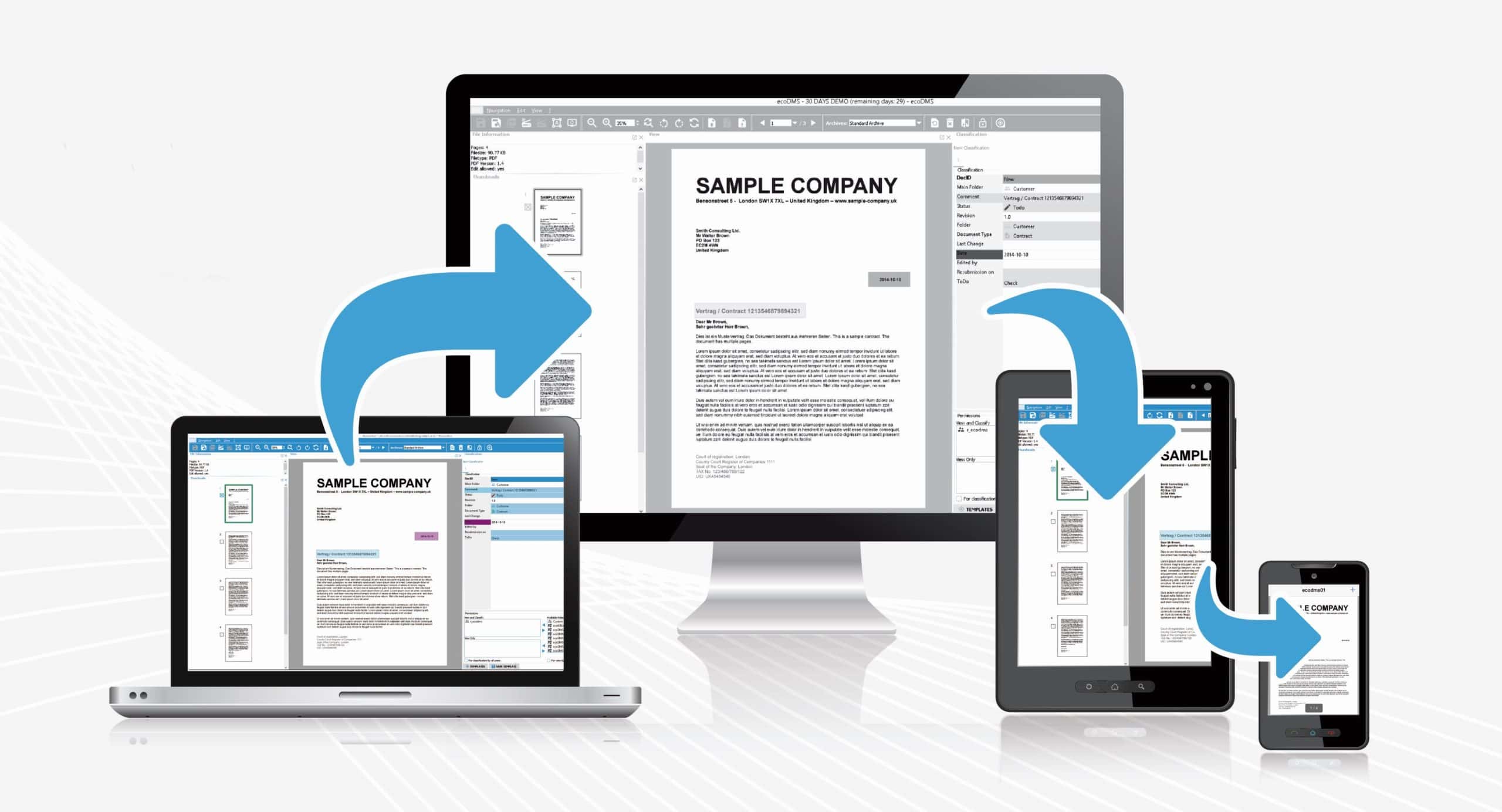 ecoDMS - für jedes Gerät (Desktop, Tablet, Mobil)