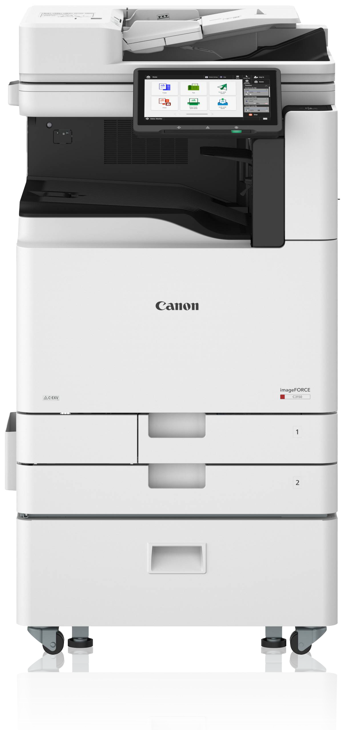 Canon imageFORCE C3100 Serie mit 2 Papierkassetten und Unterschrank